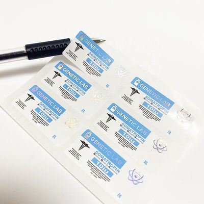 PMS色のステロイドのガラスびんのラベル、反偽造の薬剤のガラスびんのラベル