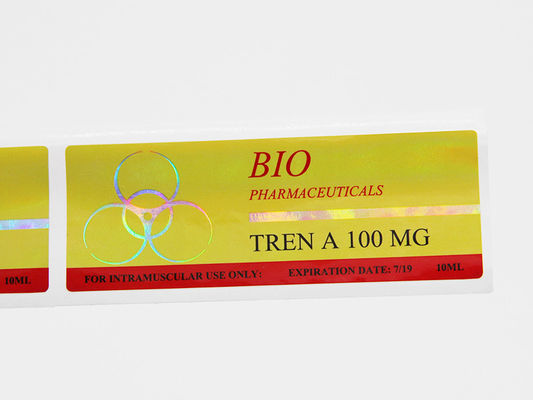 ISOの金は10mlガラスびんの印刷を分類する強い接着剤をTrenboloneのアセテートのために粘着性がある失敗させる