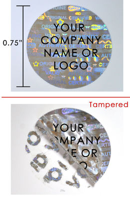 ISO9001 25mmの幅のガラス ガラスびんのための本物の安全なホログラムのステッカー