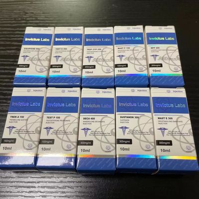 光沢の明るいフィルムが付いている銀製のホログラム ホイル10ml 20ml Steriod包装箱